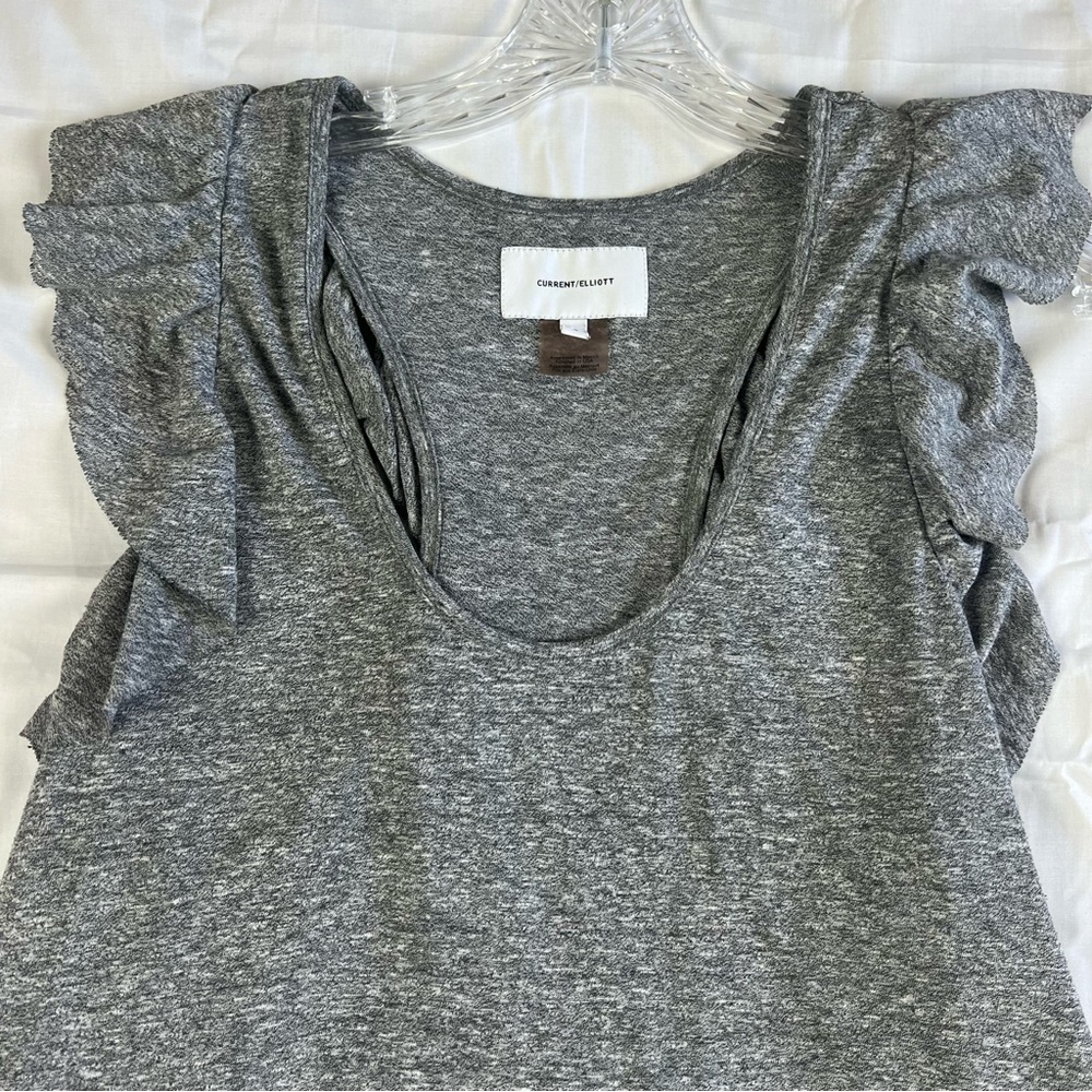 CURRENT/ELLIOTT • Gray Ruffle Racer back Top Size 3 (Large) - Picture 4 of 8